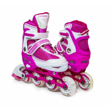 Раздвижные роликовые коньки Caroman Sport, размер 31-35 розовый
