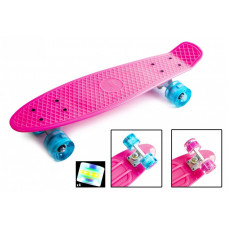 Пенни борд Penny Board Pink, Светящиеся колеса
