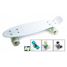 Пенни борд Penny Board Белый, Светящиеся колеса