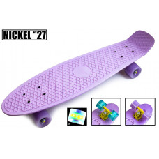 Пенниборд Nickel 27" Лиловый цвет. Светящиеся колеса