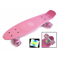 Penny Board "Pastel Series" Нежно-розовый цвет. Светящиеся колеса