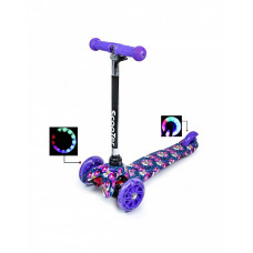 Детский трехколесный самокат Mini Scooter "Орхидея"​, светящиеся колеса