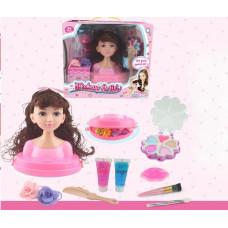 Голова-манекен куклы для причесок и макияжа с аксессуарами SD Toys БРЮНЕТКА