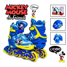 Комплект роликов с защитой Disney Mickey Mouse, размер 34-37, светящиеся колеса