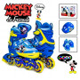 Комплект роликов с защитой Disney Mickey Mouse, размер 34-37, светящиеся колеса