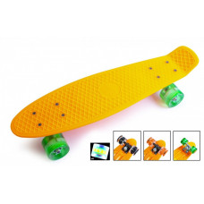 Скейт Penny Board Yellow Светящиеся колеса