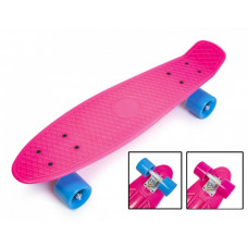 Пенни борд Penny Board Малиновый, Матовые колеса