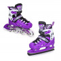 Раздвижные детские ролики-коньки Scale Sports (2в1), размер 34-37, Фиолетовые