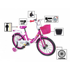 Детский двухколесный велосипед 18" "Scale Sports" T18 с ручным и дисковым тормозом, Розовый