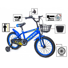 Детский двухколесный велосипед 16" "Scale Sports" T13 с ручным и дисковым тормозом, Синий