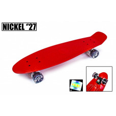 Пенниборд Nickel 27" Красный цвет. Светящиеся колеса