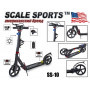 Двухколесный самокат Scale Sports SS-10 с ручным тормозом, складной, черный