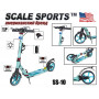 Двухколесный самокат Scale Sports SS-10 с ручным тормозом, складной, бирюзовый