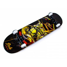 Скейтборд деревянный Fish Skateboard Рыцарь  с рисунком, с усиленной подвеской