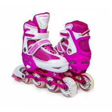 Ролики Caroman Sport Pink, размер 27-31, светящиеся колеса
