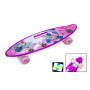 Penny Board С Ручкой "Violet Flowers" Светящиеся колеса