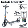 Двухколесный самокат Scale Sports SS-20 серый, с ручным тормозом, фонарик, светящиеся колеса