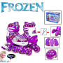 Детские ролики Happy Frozen с комплектом защиты и шлемом, размер 35-38, Фиолетовый