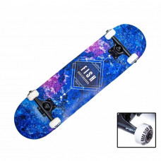 Скейтборд деревянный Fish Skateboard Blue Rhombus  с рисунком, с усиленной подвеской