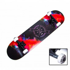 Скейтборд деревянный Fish Skateboard Happy Skate  с рисунком, с усиленной подвеской