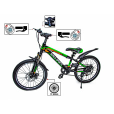 Детский двухколесный велосипед Scale Sports 20" с дисковым тормозом Зеленый