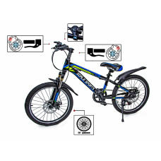 Детский двухколесный велосипед Scale Sports 20" с дисковым тормозом Черно-синий