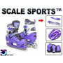 Комплект ролики-коньки 2 в 1 с защитой и шлемом Scale Sports, Фиолетовый, размер 29-33, светящиеся колеса