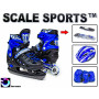 Комплект ролики-коньки 2 в 1 с защитой и шлемом Scale Sports, Синий, размер 29-33, светящиеся колеса