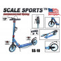 Двухколесный самокат Scale Sports SS-10 с ручным тормозом, складной, голубой
