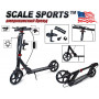 Двухколесный самокат Scale Sports SS-18, черный, ручной тормоз, Led-фонарик