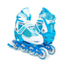 Ролики Caroman Sport бирюзовые, размер 27-31, светящиеся колеса
