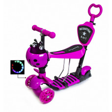 Самокат Scooter  5 в 1 Божья коровка,  Розовый