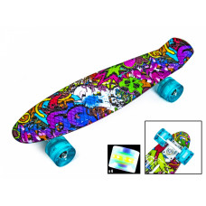 Penny Board "Graffiti Violet " Светящиеся колеса