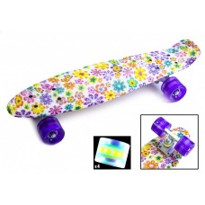 Penny Board "Violet Flowers" Светящиеся колеса.
