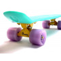Пенни борд Penny Board Бирюзовый, Светящиеся колеса